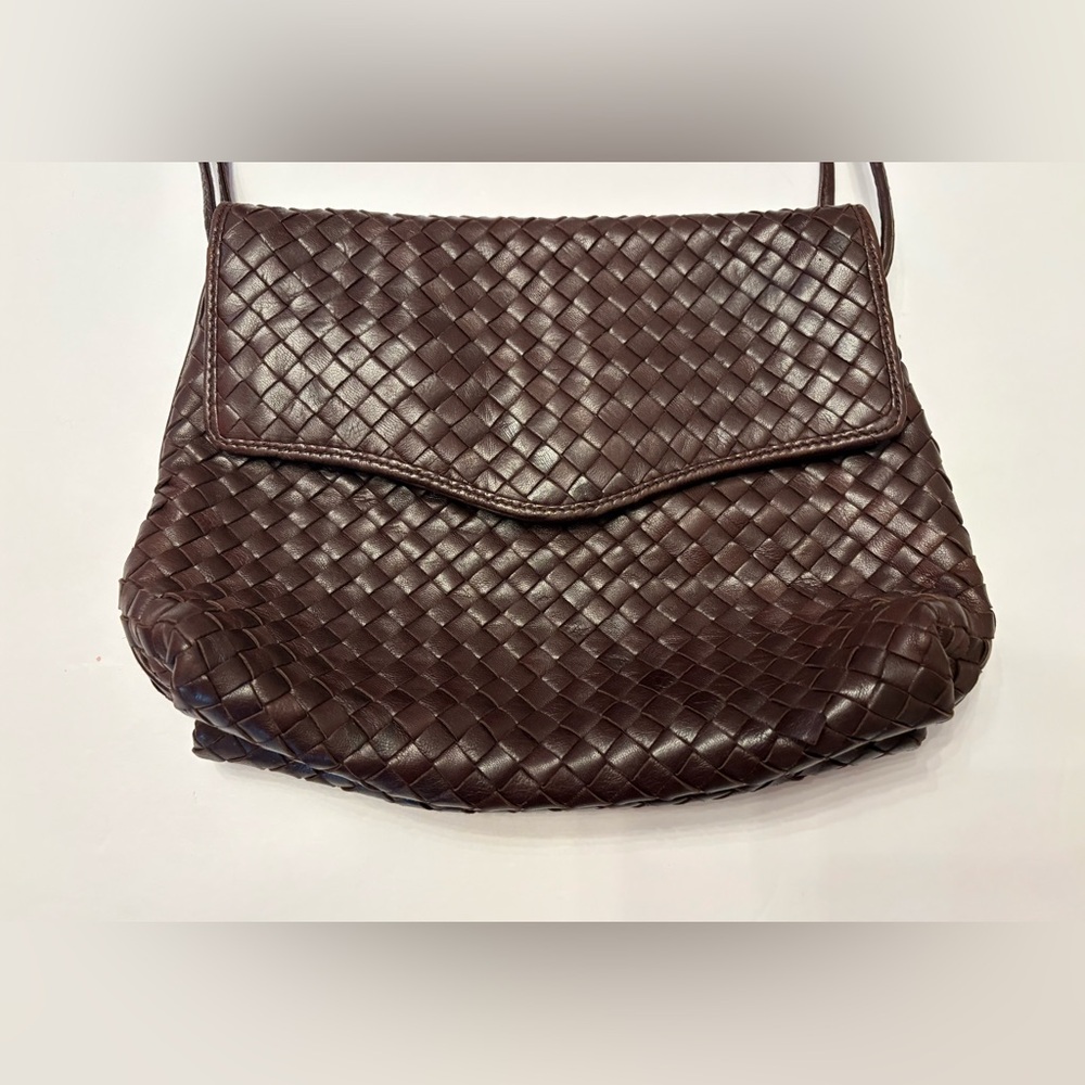 Cosci‎ Woven Leather Crossbody Bag – Brown